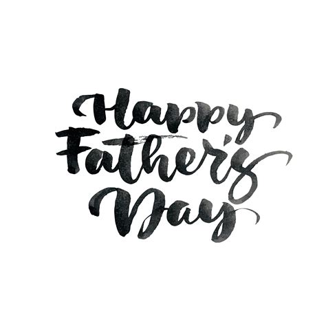 Happy Fathers Day Hand Drawn Calligraphic Lettering Text Design Vector