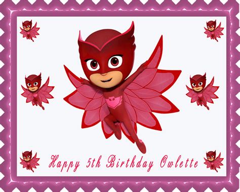 Pj Masks 4 Owlette Edible Birthday Cake Topper