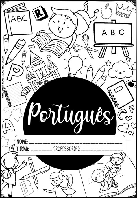 Introduzir imagem desenhos para capa de trabalho de português br