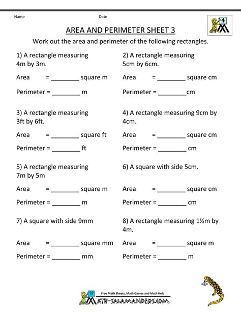 area and perimeter word problems worksheets pdf grade 3