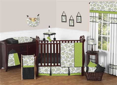 Just within this color range. 11pc Crib Bedding Set for the Lime Green and Black ...