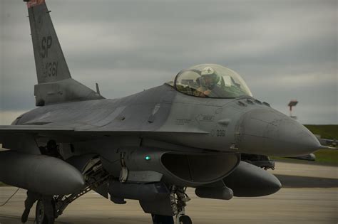 A Us Air Force F 16 Fighting Falcon Fighter Aircraft Assigned To The