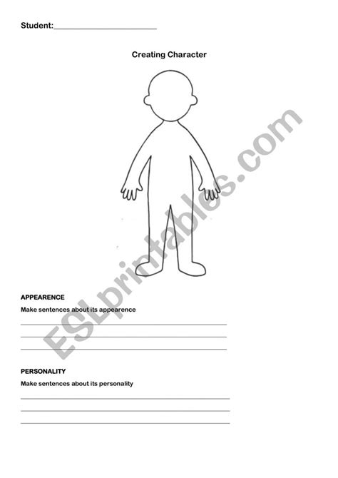 Creating A Character Esl Worksheet By Lianaderoci