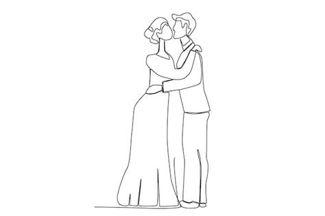 Premium Vector Man And Woman Kissing In Their Romantic Wedding One