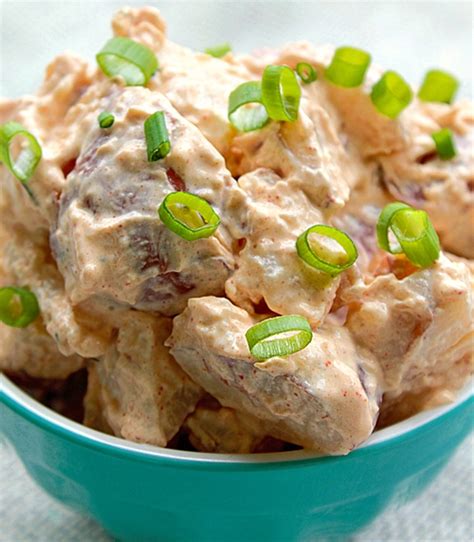 Looking for an easy barbecue side dish recipe? Paprika Sour Cream Red Potato Salad recipe | Chefthisup