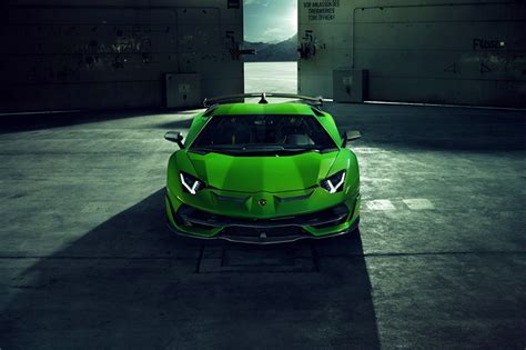 Sfondi Lamborghini Aventador Novitec Svj 2019 Verde Davanti Macchine