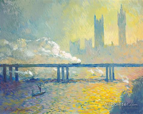Claude Monet Charing Cross Railway Bridge Early Morning Oil Painting