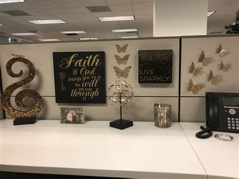 Cubicle Decoration Girly And Elegant Black And Gold Cubicle Decor
