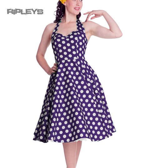 hell bunny polka dot 50s dress mariam pin up purple dark all sizes