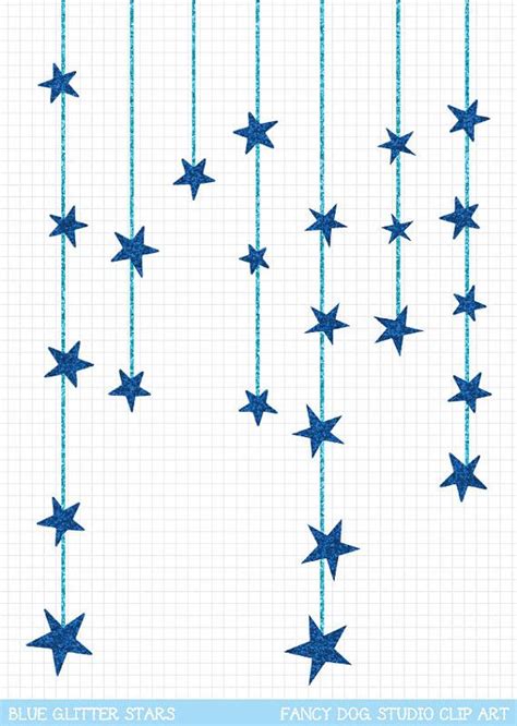 Star Clip Art Blue Glitter Downloadable Image By Fancydogstudio Could