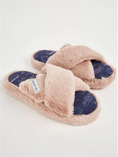 Friends Pink Faux Fur Slider Slippers Women George At Asda