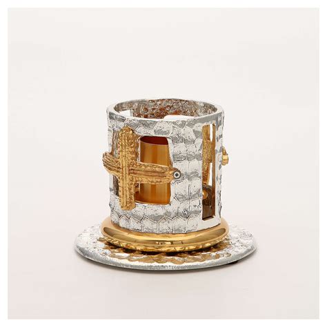 Altar Candle Holder With Golden Crosses Online Sales On