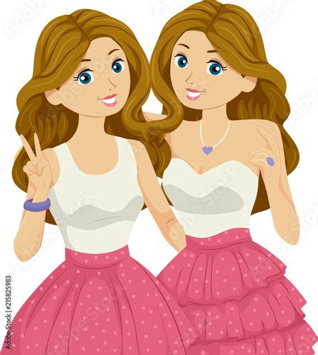 Teen Girl Twins Illustration Stock Image And Royalty Free Vector