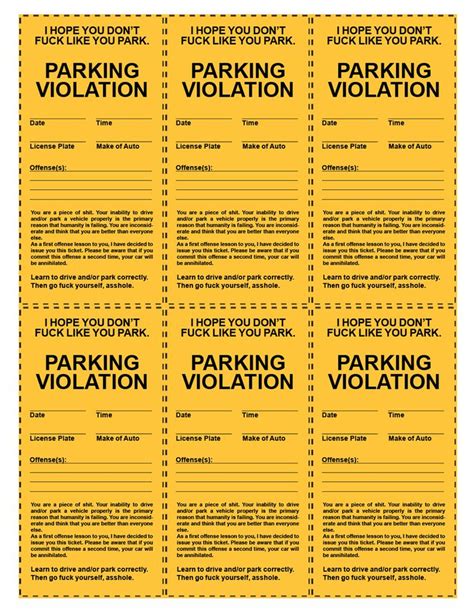 funny printable parking  parking  funny