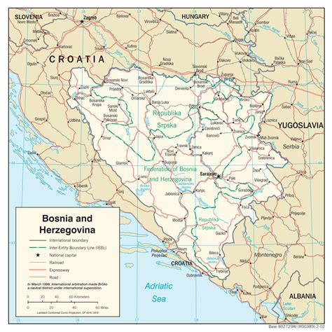 Detailed Map Of Bosnia And Herzegovina