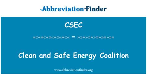 Csec Definition Clean And Safe Energy Coalition Abbreviation Finder