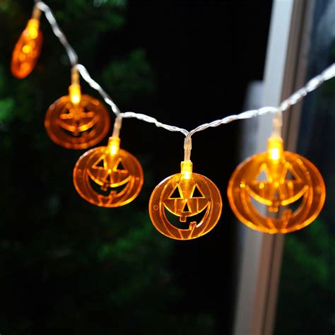Halloween Holiday Lights Bulb Pumpkin Skull Battery Led String Lights