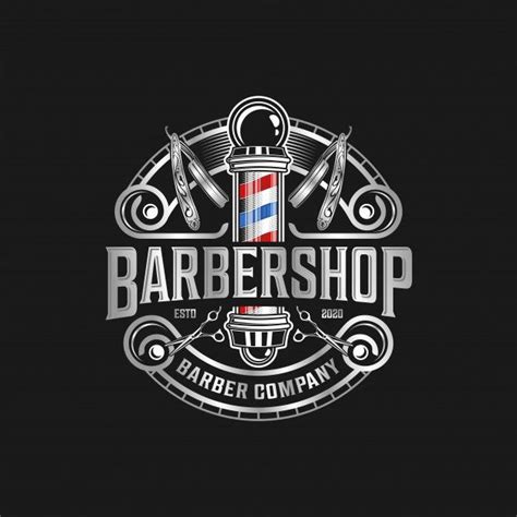 Barbershop Logo Modern Vintage With Scis Premium Vector Freepik