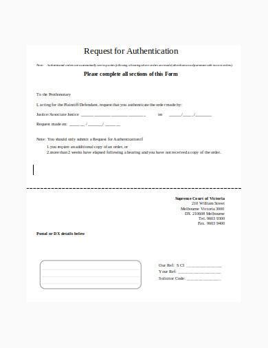 Free 10 Request For Authentication Samples In Pdf Ms Word