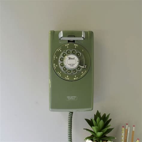 Rotary Wall Phone Restored And Working Avocado Green Vintage Etsy