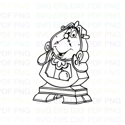 Clipart Cogsworth Silhouette Pin On Jacobsvg Beauty And The Beast