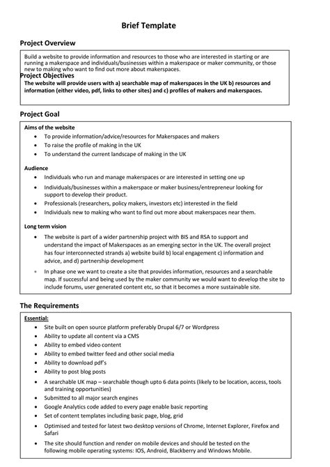 Research Brief Template Word