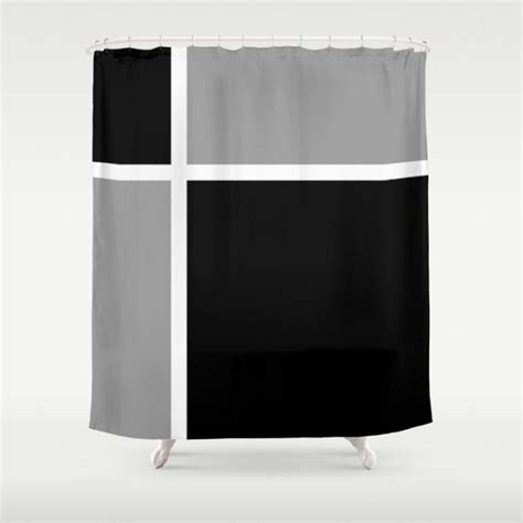 Black White And Grey Shower Curtain Black Shower Curtains Gray