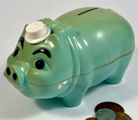 Vintage Westland Plastics Piggy Bank Hat Tipping Piggy Bank Etsy In