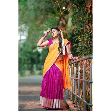 pin by almeenayadhav on half saree lehenga and long gown in 2022 fashion long gown half saree
