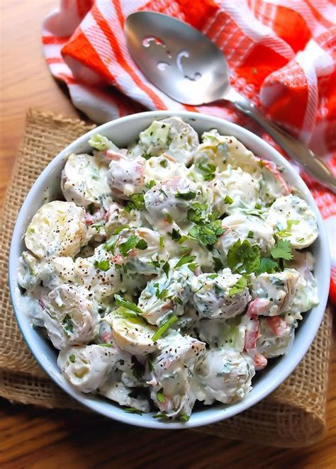 This sour cream 'n onion potato salad recipe from delish.com is the best. Sour Cream and Dill Potato Salad | Recipe | Dill potatoes ...