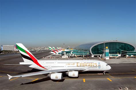Emirates Airbus A380 Aircraft At Its Hub At Dubai International Airport