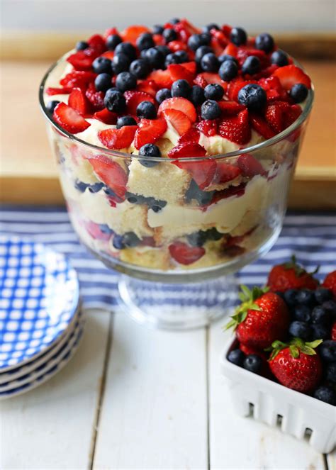 Summer Berry Trifle Made With Homemade Cream Cheese Pound