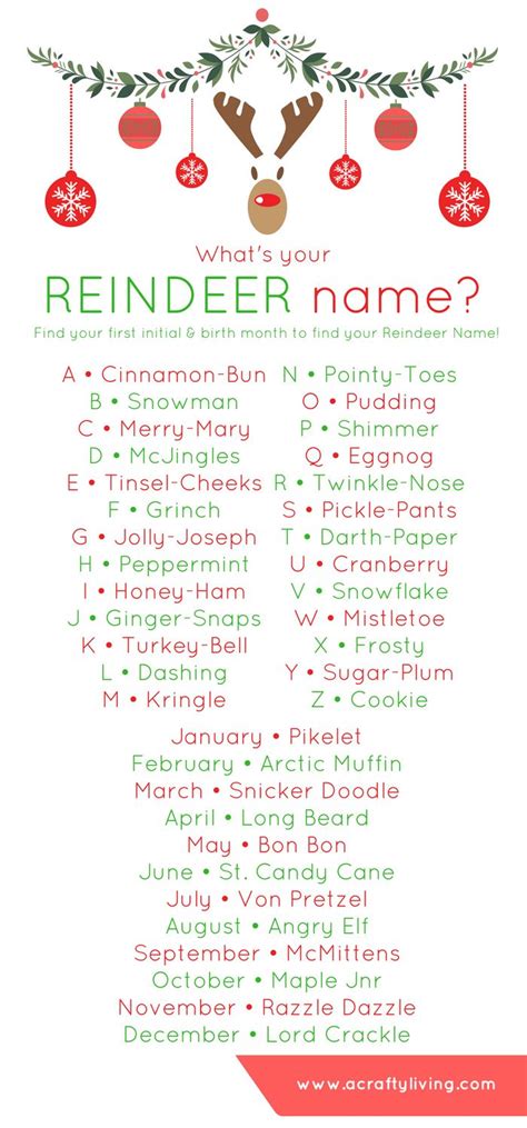 Whats Your Reindeer Name Christmas Holidays