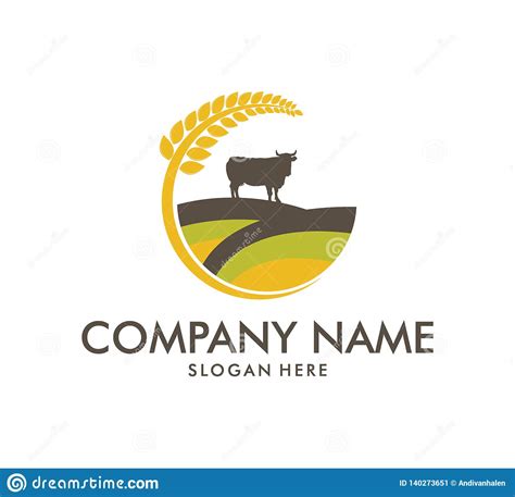 Cow Agriculture Farm Dairy Product Icon Vector Logo Design
