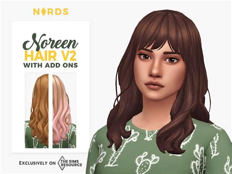 Noreen Hair V2 With Strands Sims Hair Sims Sims 4