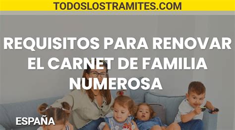 Requisitos Para Renovar El Carnet De Familia Numerosa ᐈ【2023