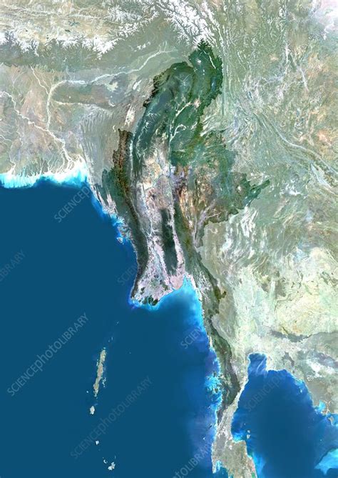 Myanmar Satellite Image Stock Image C0035648 Science Photo Library