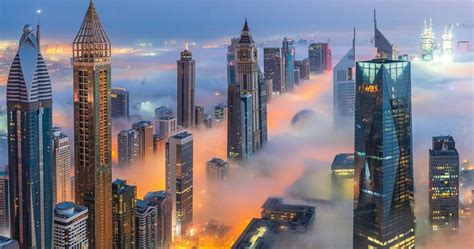 In Pictures Dubais Skyline Engulfed In Thick Fog At Night Emirates