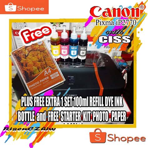 Originally, when u have ink cartridges in canon product run low u need to buy new ones, because it was designed like that. Canon Pixma iP2770 Brand new w/ CISS continuous ink supply ...