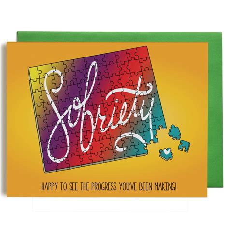 Sober Puzzle Sobriety Congratulations Card By Greetings From Bergen