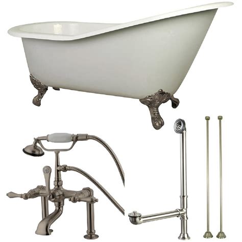 The extreme weight of these tubs, combined with water weight, often. Aqua Eden Slipper 5 ft. Cast Iron Clawfoot Bathtub in ...
