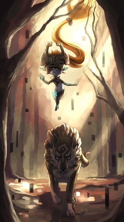 Legend Of Zelda Twilight Princess Art Midna Imp Form And Wolf Link Reconisan The Legend Of
