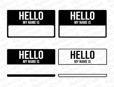Hello My Name Is Svg Instant Download Hello My Name Etsy