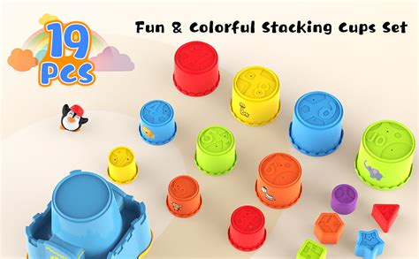 Moontoy Baby Stacking Cups Stacking Toys For Toddlers 1 3