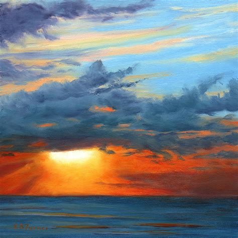 Sunset I Grand Caymen Island Painting By Elaine Farmer Pixels
