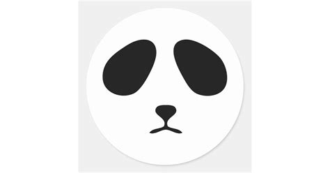 Sad Panda Face Classic Round Sticker Zazzle