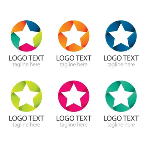 Colourful Circles With Stars Logos Pack Vector Free Download