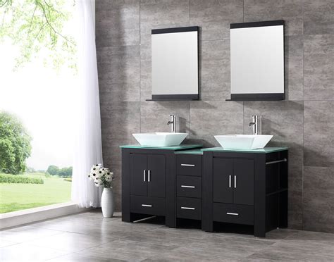 Shop for bathroom vanity mirror at walmart.com. 60" Double Ceramic Sink Bathroom Vanity Cabinet Solid Wood ...