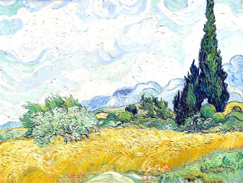Wheat Field With Cypresses Vincent Van Gogh Dutch Met Nyc