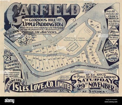 2 262964 Estate Map Of Garfield Paddington Brisbane Queensland 1924